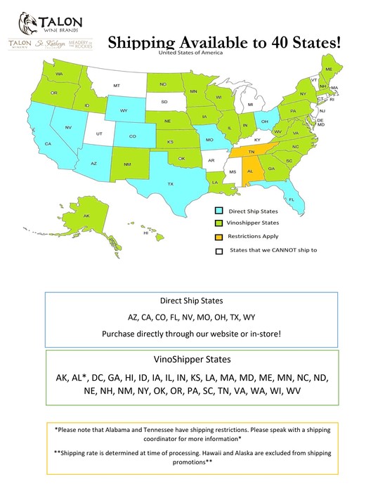 shipping states available map